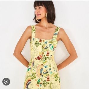 NWT Farm Rio Passaros Coloridos Short Dress in Yellow Multi